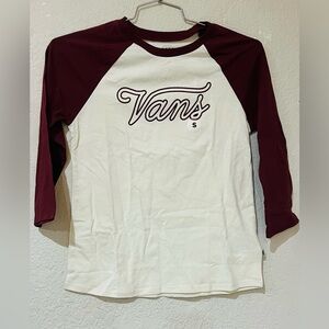 Vans Jr VANS Sleeve Top,SIZE small ,Velour Logo